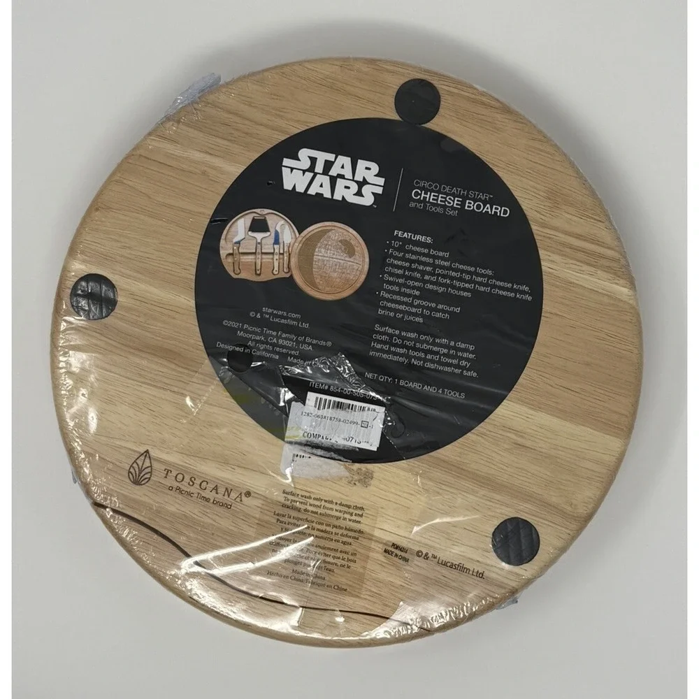 NWT Toscana Star Wars Death Star Charcuterie Circo Wood Cheese Board